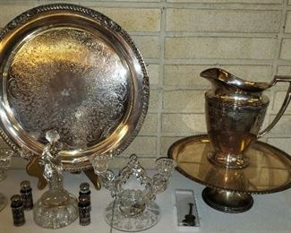 Beautiful Silver Plate and Crystal