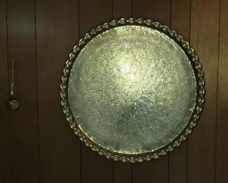 Large Brass Tray and  Spoons