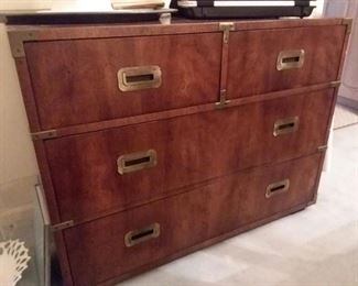 Henredon campaign furniture 1971.
Chest of drawers, was used as buffet