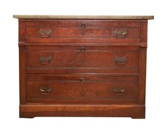 Eastlake Marble Top Chest