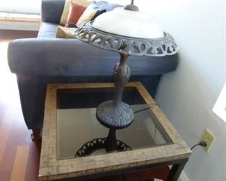 A nice lamp and side table
