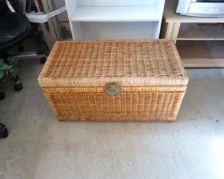Well made strong wicker storage container.