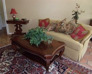 Sofa (curved ends), Coffee Table, Flip-Top Console/Game Table
