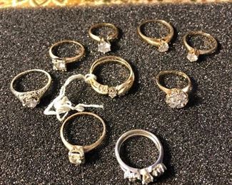 9 Gold and Diamond rings