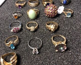 Gold and precious  gems rings