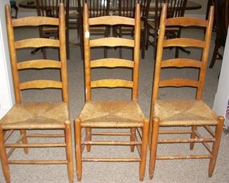 3 ladder back chairs