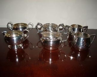 Sterling Silver cream and sugar sets
