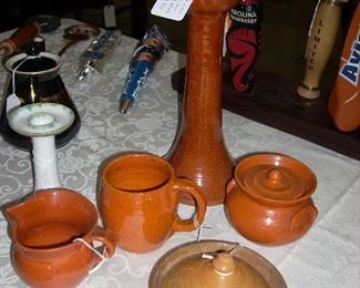 Ben Owens Master Potter candlestick, Jugtown and Seagrove pottery
