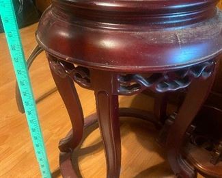 $12.   WOODEN CARVED STOOL