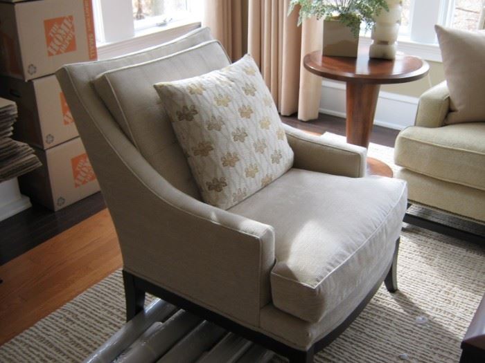 Pr of contemporary lounge chairs