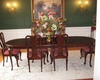 Thomasville Dining Room Set, Large Oil Painting