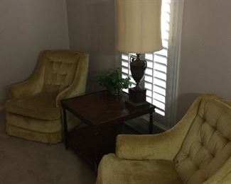 Pair gold Drexel chairs