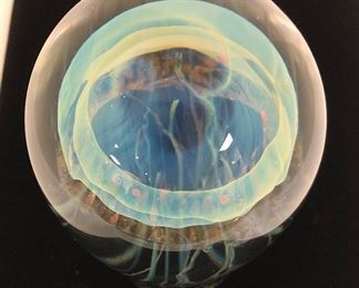 Rick Satava Moon Jellyfish paperweight. 6.5”