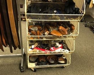 Men’s leather gloves, belts and shoe stretchers.
