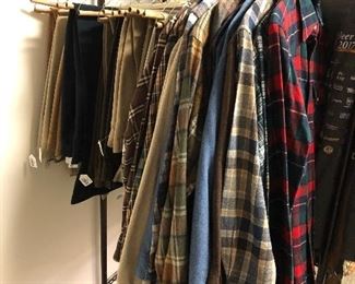 Sports/Camo/Hunting, many new/unworn. Orvis, Cabela’s, George Stafford, Travel Smith, Wooleyback, Red Head, Magellan, Columbia, Mossy Oaks, The North Face, Pendleton, Woolrich Willis & Geiger, Boyt, Thomas Cook, Filson
