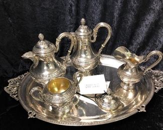 Mid 1800 European Neoclassical. Sterling SilverTea set