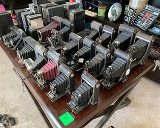 Antique folding camera collection 
