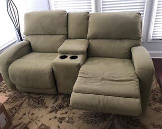 Theatre style electric recliner loveseat - $ 168.00 - unit was plugged in and both electric motors need repair or replacement.