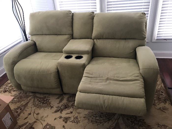 Theatre style electric recliner loveseat - $ 168.00 - unit was plugged in and both electric motors need repair or replacement.