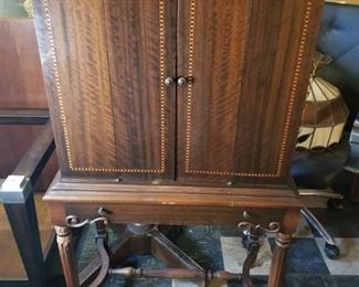 Mid Century Bar Cabinet with Drawer