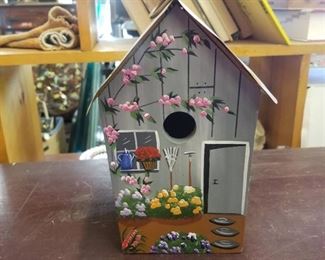 Hand Painted Birdhouse 10 inch Tall