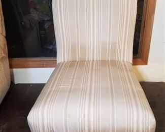 Stripe Lounge Chair with Wooden Legs