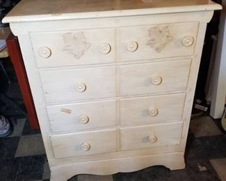 Vintage Dresser with Leaf Decor and Dividers in Drawers. Solid Rock Maple and Hard Wood