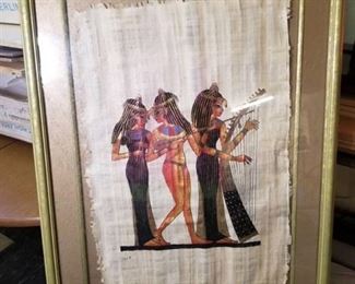 Egyptian Style Wall Decor with Gilded Frame