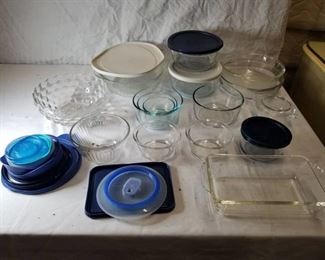 Lot of Glassware, Pyrex , Fireking and Lids