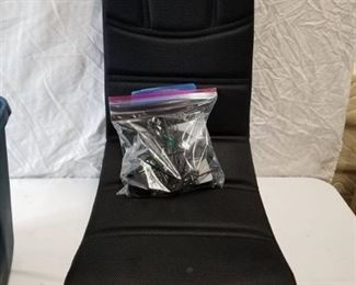 Black Collapsible Gaming Chair with Speakers Inside