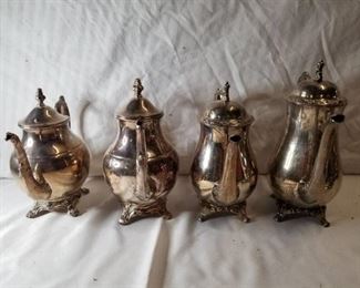 Lot Of Oneida Tea Pots (4)