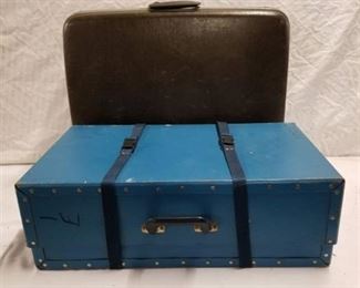 Samsonite Brown Suitecase , Blue Vintage Buckle Suitcase