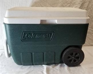 Coleman Green Cooler With Wheels And Handle