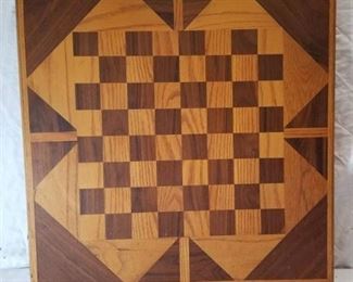 Wooden Checkers Table Top