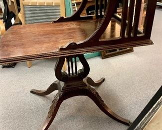 Antique Mahogany Lyre End Table