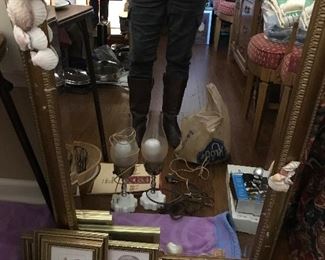 Large gold framed mirror