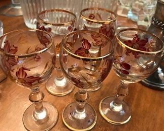 Hand painted liqueur or shot glasses