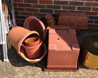 Many pots and planters