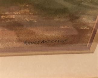 Bruce Anderson Water color framed