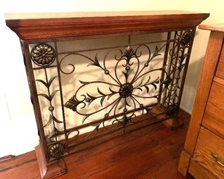 Metal-work & wood top console table 