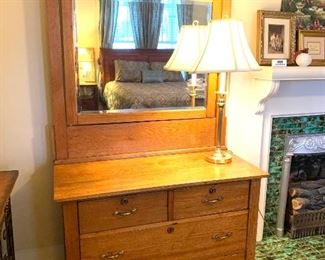 antique oak dresser with mirror