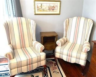 Another pair of matching wing back chairs