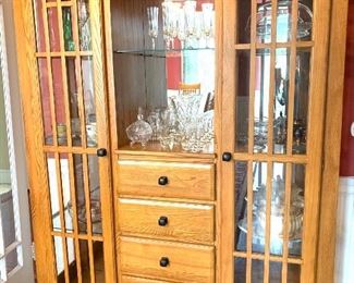 china display cabinet that matches the table and sideboard