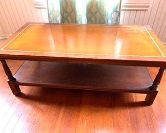 Leather top coffee table