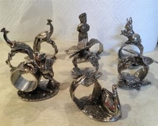 Collection of Reed & Barton animal pewter ring holders