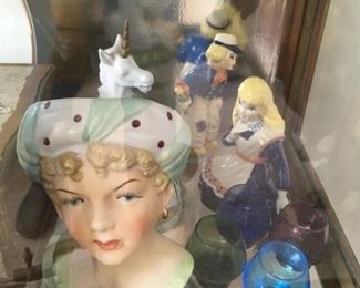 . . . a beautiful head vase -- notice the unicorn and other figures