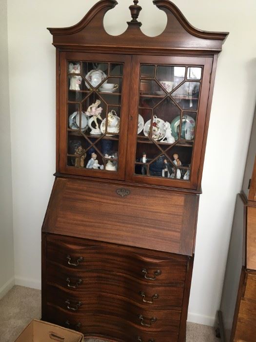 What a find! -- a Governor Winthrop-style secretary with beautiful finial and original hardware.