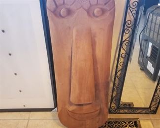 Wall hanging mid century.  Terra cotta medium. 