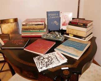 Vast and fascinating library -- heavy on architecture, but also with black Americana books, "The Art of John Biggers" signed by both the artist and his wife, and lots of yearbooks (20 or more)