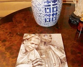 Biggers Art Book, Oriental Blue and White lidded pot